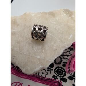 Brighton Silver Tone Ornate Heart Scroll Bead Charm for Bracelet